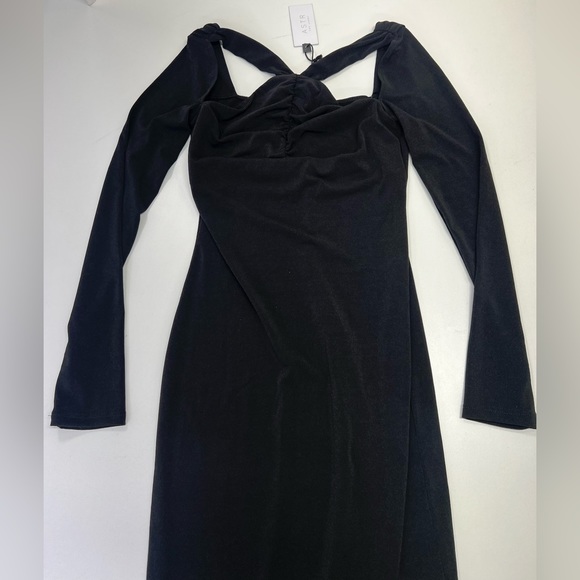 ASTR Cutout Detail Long Sleeve Bodycon Midi Dress Black New With Tags Size Small - Picture 3 of 8